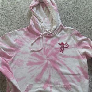 Roller rabbit Pink Tie-Dye Hoodie with Monkey Logo